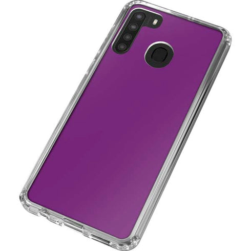 Purple Solid Galaxy A21 Clear Case