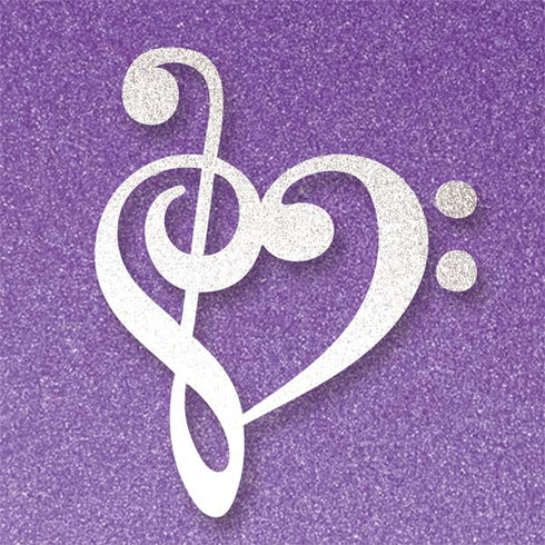 Purple Glitter Musical Heart Nintendo 2DS XL (2017) Skin