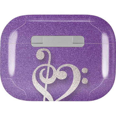 Purple Glitter Musical Heart AirPods Pro 2nd Gen Skin