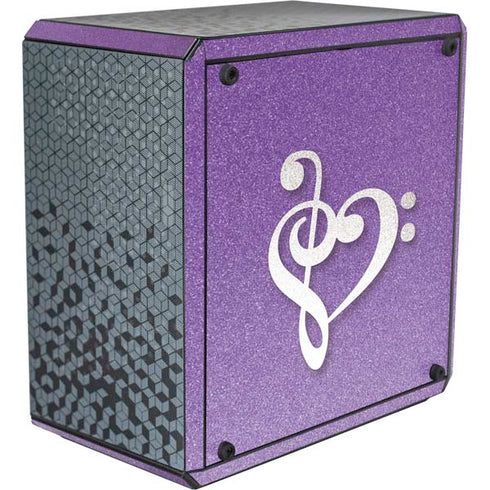 Purple Glitter Musical Heart Cooler Master MasterBox Q300L Mini Tower Skin
