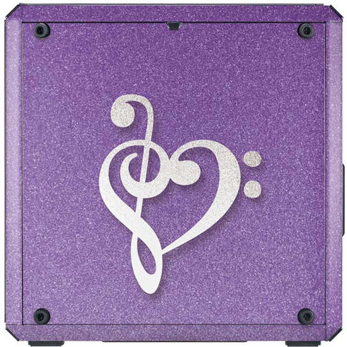 Purple Glitter Musical Heart Cooler Master MasterBox Q300L Mini Tower Skin