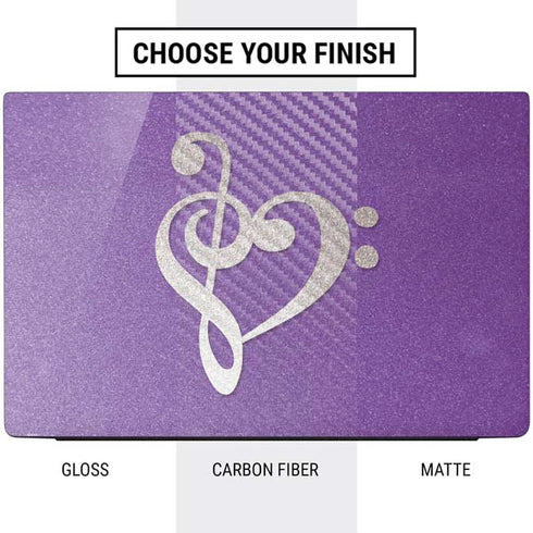 Purple Glitter Musical Heart Dell Vostro Skin