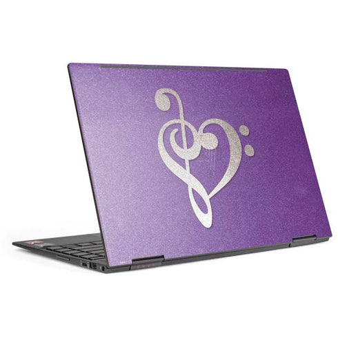 Purple Glitter Musical Heart HP Envy Skin