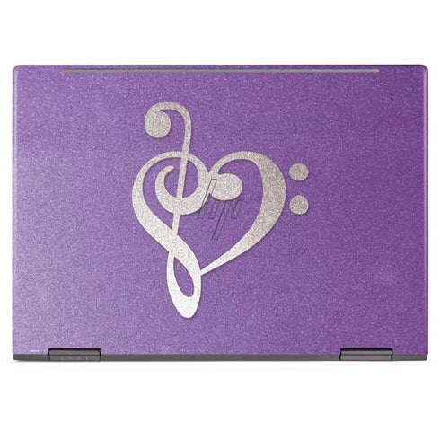 Purple Glitter Musical Heart HP Envy Skin