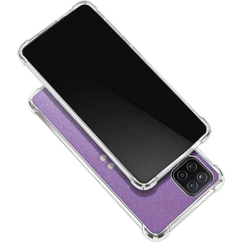 Purple Glitter Musical Heart Galaxy A12 Clear Case