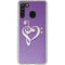 Purple Glitter Musical Heart Galaxy A21 Clear Case