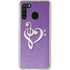 Purple Glitter Musical Heart Galaxy A21 Clear Case