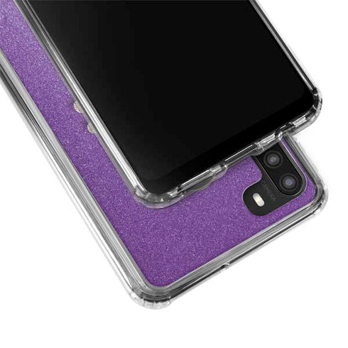 Purple Glitter Musical Heart Galaxy A21 Clear Case