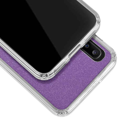 Purple Glitter Musical Heart Galaxy A30 Clear Case