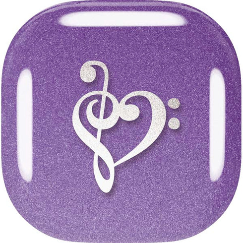 Purple Glitter Musical Heart Galaxy Buds Live Skin