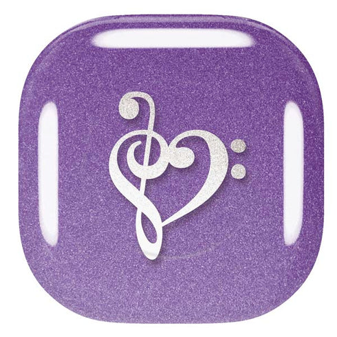 Purple Glitter Musical Heart Galaxy Buds Pro Skin