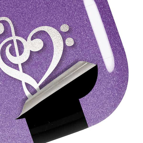 Purple Glitter Musical Heart Galaxy Buds Pro Skin