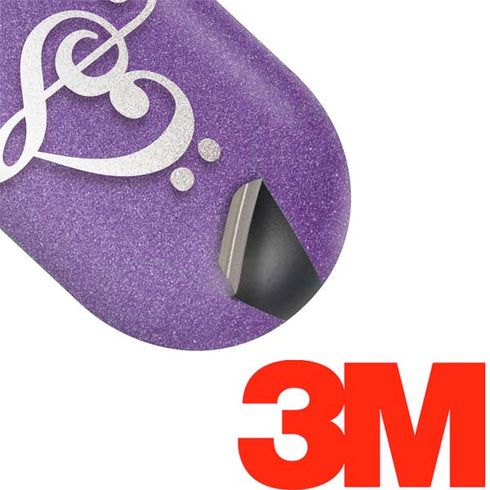 Purple Glitter Musical Heart Galaxy Buds Skin