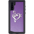 Purple Glitter Musical Heart Galaxy Note 10 Waterproof Case