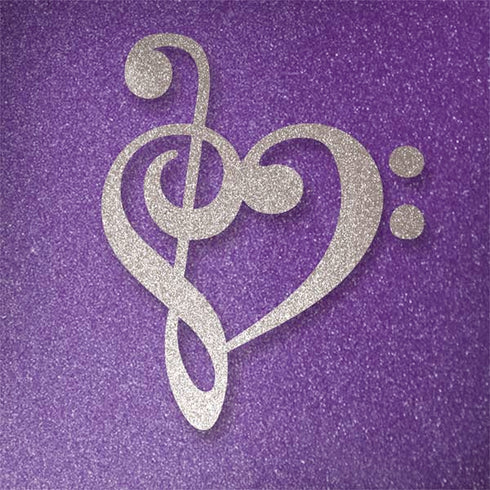 Purple Glitter Musical Heart Galaxy Note 8 Skin