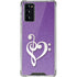 Purple Glitter Musical Heart Galaxy Note20 5G Clear Case