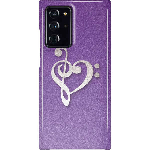 Purple Glitter Musical Heart Galaxy Note20 Ultra 5G Lite Case