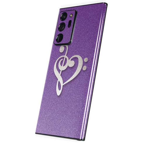 Purple Glitter Musical Heart Galaxy Note20 Ultra 5G Skin