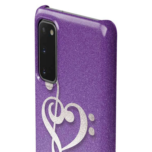 Purple Glitter Musical Heart Galaxy S20 Lite Case