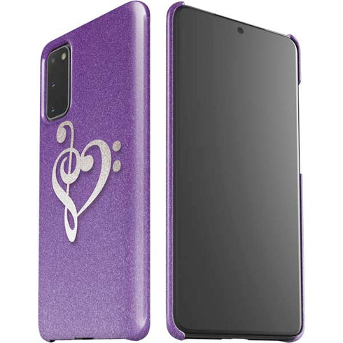 Purple Glitter Musical Heart Galaxy S20 Lite Case