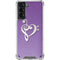 Purple Glitter Musical Heart Galaxy S21 5G Clear Case