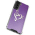 Purple Glitter Musical Heart Galaxy S21 FE Clear Case