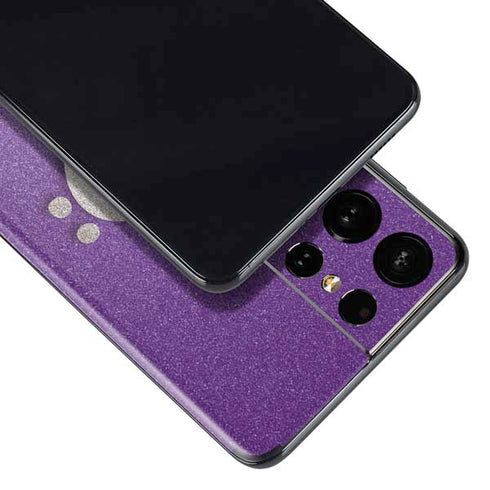 Purple Glitter Musical Heart Galaxy S21 Ultra 5G Skin