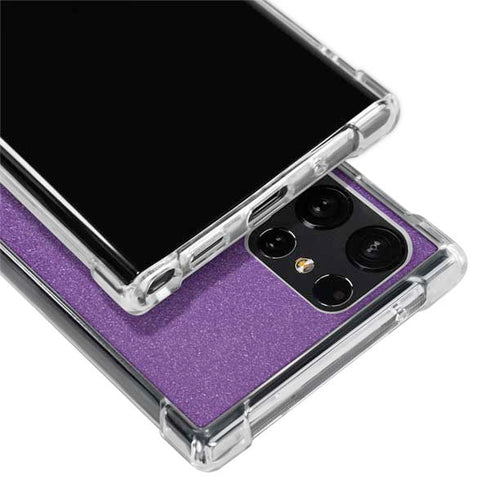 Purple Glitter Musical Heart Galaxy S22 Ultra Clear Case