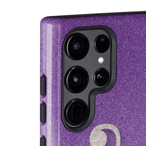 Purple Glitter Musical Heart Galaxy S22 Ultra Pro Case