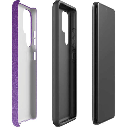Purple Glitter Musical Heart Galaxy S22 Ultra Pro Case