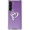 Purple Glitter Musical Heart Galaxy S23 Clear Case