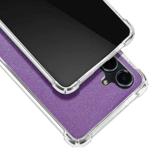 Purple Glitter Musical Heart Galaxy S23 FE Clear Case