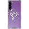 Purple Glitter Musical Heart Galaxy S23 Plus Clear Case