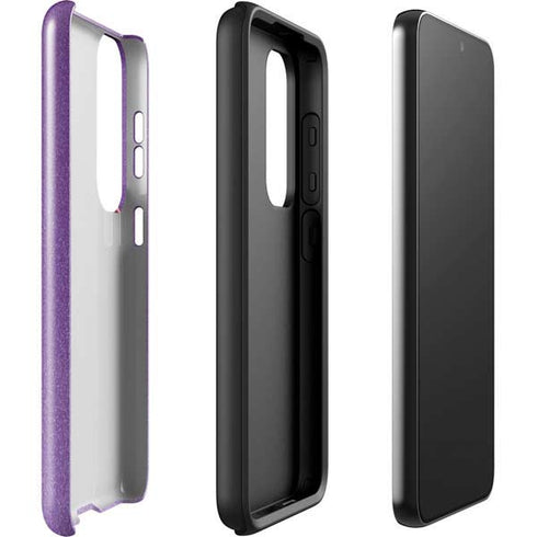 Purple Glitter Musical Heart Galaxy S23 Plus Pro Case