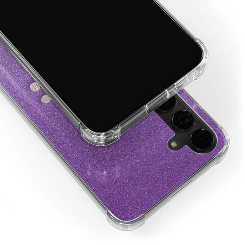 Purple Glitter Musical Heart Galaxy S24 Plus Clear Case