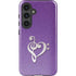 Purple Glitter Musical Heart Galaxy S24 Plus Impact Case