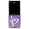 Purple Glitter Musical Heart Galaxy Z Flip5 5G Clear Case
