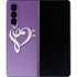 Purple Glitter Musical Heart Galaxy Z Fold4 5G Skin
