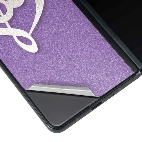 Purple Glitter Musical Heart Galaxy Z Fold4 5G Skin