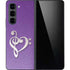 Purple Glitter Musical Heart Galaxy Z Fold5 5G Skin