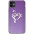 Purple Glitter Musical Heart iPhone 11 Clear Case