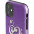 Purple Glitter Musical Heart iPhone 11 Impact Case