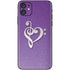 Purple Glitter Musical Heart iPhone 11 Skin