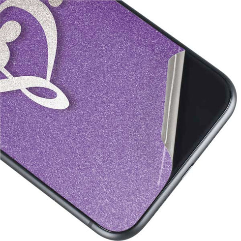 Purple Glitter Musical Heart iPhone 11 Skin