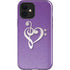 Purple Glitter Musical Heart iPhone 12 Impact Case