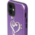 Purple Glitter Musical Heart iPhone 12 Impact Case