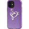 Purple Glitter Musical Heart iPhone 12 Mini Impact Case