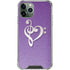 Purple Glitter Musical Heart iPhone 12 Pro Clear Case