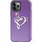 Purple Glitter Musical Heart iPhone 12 Pro Impact Case