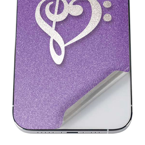 Purple Glitter Musical Heart iPhone 12 Pro Max Skin